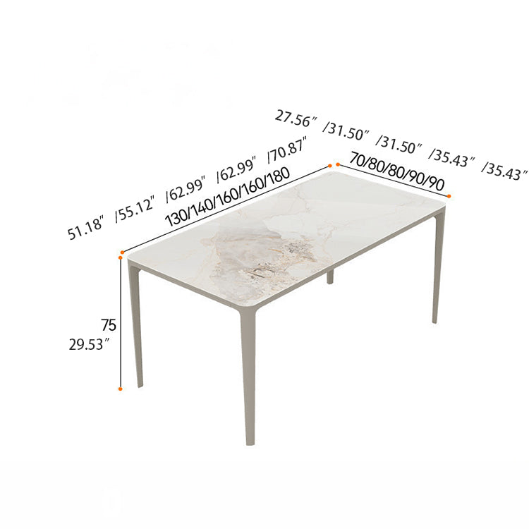 Sleek Marble and Aluminum Alloy Dining Table – Modern Elegance for Your Home hfcjp-4010