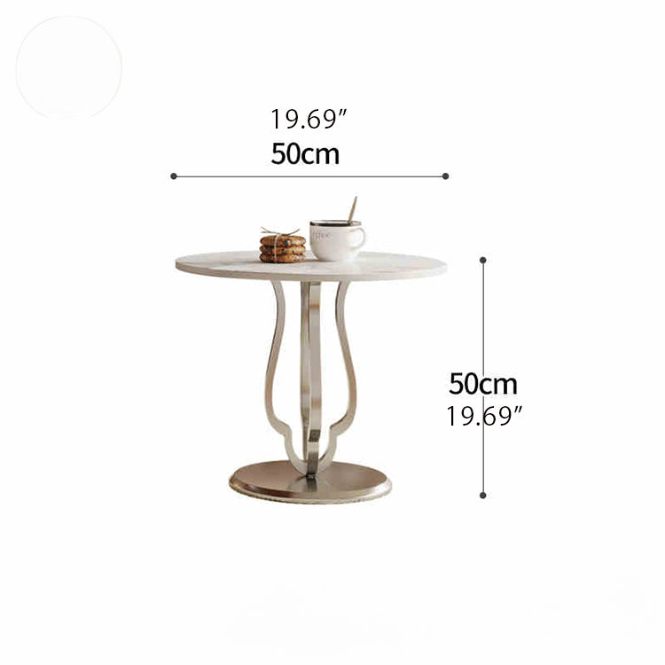 Modern Ceramic Sintered Stone Tea Table with Stainless Steel and Acrylic Design fhj-4500