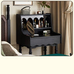 Vintage-Inspired Red Oak Multi-Layer Cabinet: Elegant Storage Solution with Makeup Vanity Design hsmjx-4162