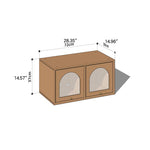 Elegant Cherry Wood and Glass Cabinet with Copper Accents - Premium Plywood Design hykmq-789