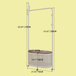 Stylish Metal & Wood Coat Hanger with Storage Cabinet - Modern Entryway Solution hsj-2250