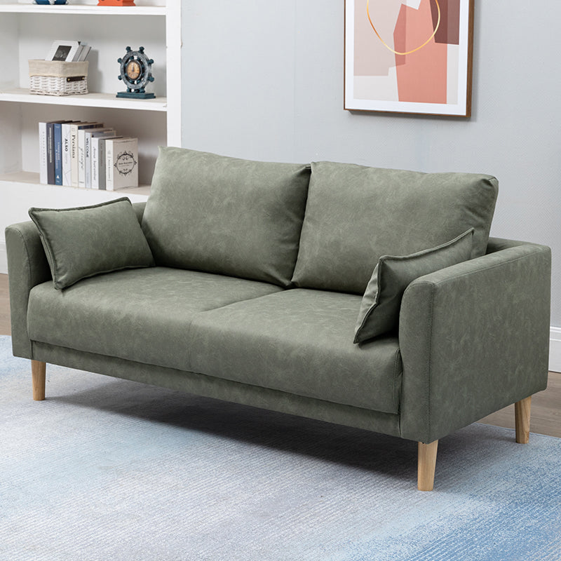 Stylish Multi-Color Techno Fabric Sofa with Wooden Accents – Brighten Your Living Space yr-121