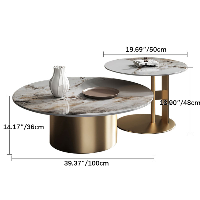 Sleek Sintered Stone & Stainless Steel Tea Table - Modern Design for Elegant Living Spaces fdl-2599