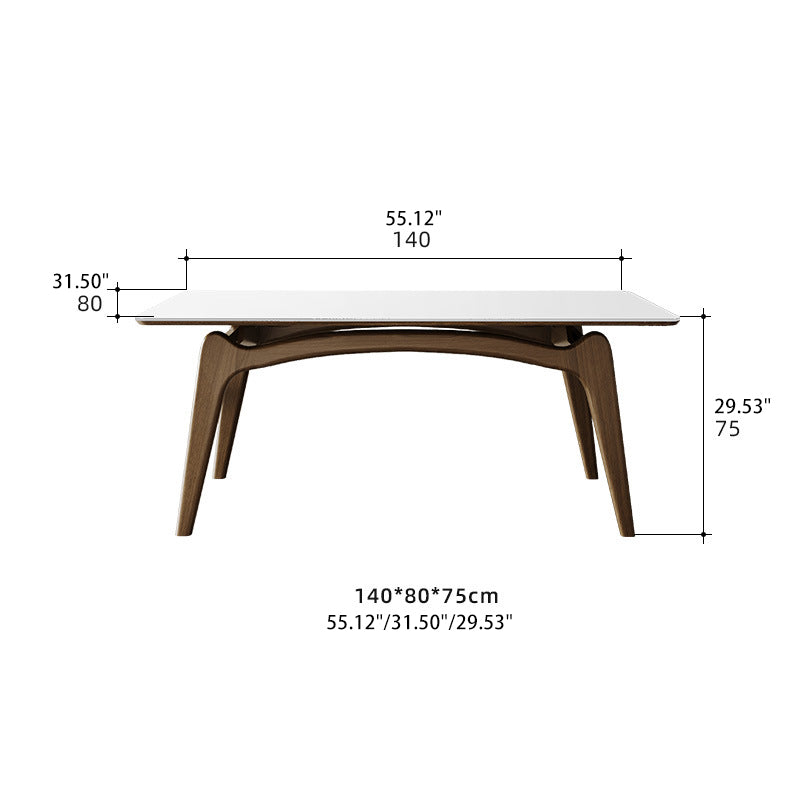 Elegant Ash Wood & Sintered Stone Table for Modern Living Spaces fjx-2662