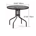 Stylish Modern Table with Black Glass Top and Durable Brown Steel Frame zy-268