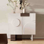 Modern Solid Wood Sideboard Cabinet with Artistic Design Elements hbs-4417