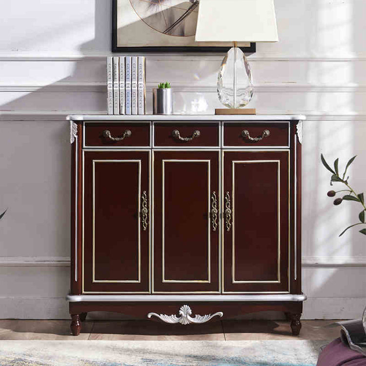 Elegant White and Gold Cabinet with Ample Storage for Modern Living Rooms hbs-4423