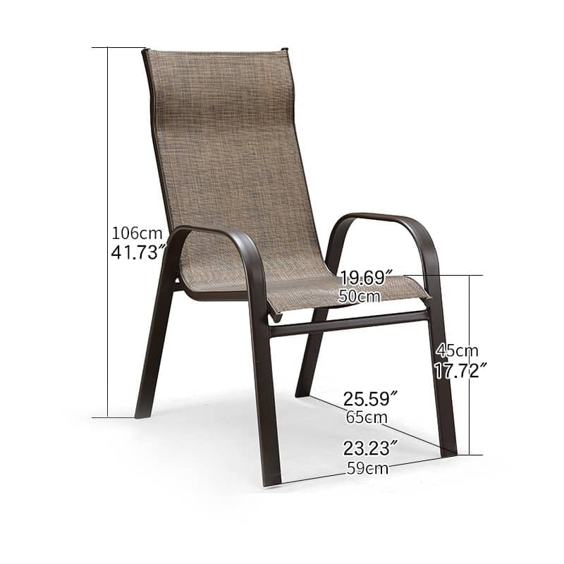 Sleek Modern Chair: Brown Black PVC with Galvanized Steel Frame and PE Rattan Detailing zy-149