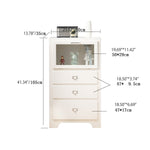 Stylish Pink Solid Wood Cabinet with Tempered Glass Display Shelves hyj-2298