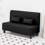 Modern Techno Fabric Sofa in Dark Blue, Light Gray, Khaki, and Orange with Wood Accents - Durable Nylon Upholstery qm-14