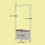 Stylish Metal & Wood Coat Hanger with Storage Cabinet - Modern Entryway Solution hsj-2250