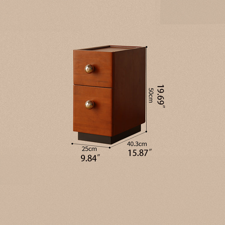 Cherry Wood Nightstand with Glass and Boxwood Accents - Elegant Design for Bedroom Storage fpmxm-2799