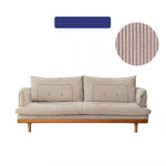 Luxurious Dark Green Sofa with Natural Wood Accents and Goose Down Cushions fyx-825