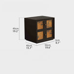 Vintage Pine Bedside Cupboard with Artistic Silk Panels for Stylish Storage fjnw-4542