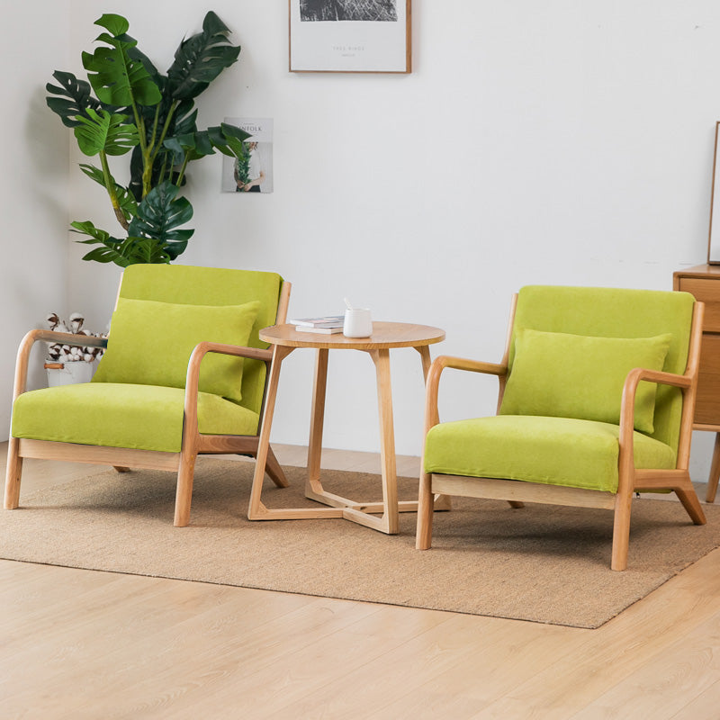 Elegant Sofa in Grass Green, Gray, and Off-White with Rubber Wood Frame and Cotton-Ramie Cushion zsjj-98