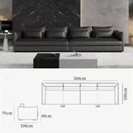 Luxurious Black Faux Leather Sofa with Pine Wood Frame, Latex Down Filling, and Cotton Upholstery hxl-1264