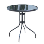 Stylish Modern Table with Black Glass Top and Durable Brown Steel Frame zy-268