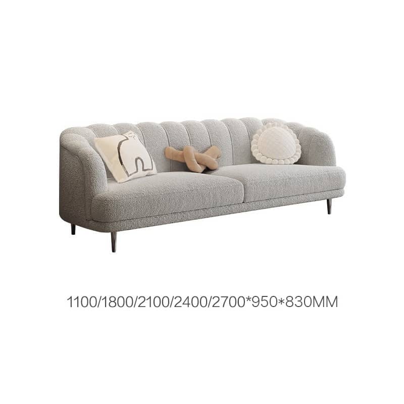 Elegant Solid Wood Sofa in Beige, Gray, and Brown Cotton Fabric - Modern and Comfortable fbby-1401