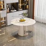 Luxurious Sintered Stone Dining Table with Chic Faux Leather Finish fel-1971