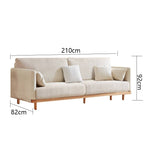 Elegant Beige Corduroy Sofa with Natural Oak and Pine Wood Frame - Luxurious Goose Down Filling hmyf-1274