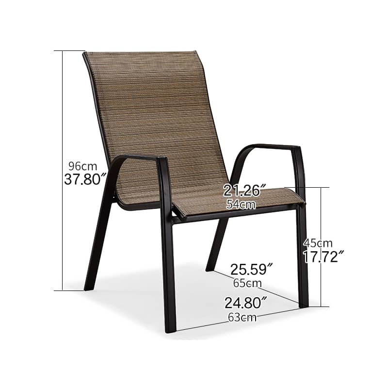 Sleek Modern Chair: Brown Black PVC with Galvanized Steel Frame and PE Rattan Detailing zy-149