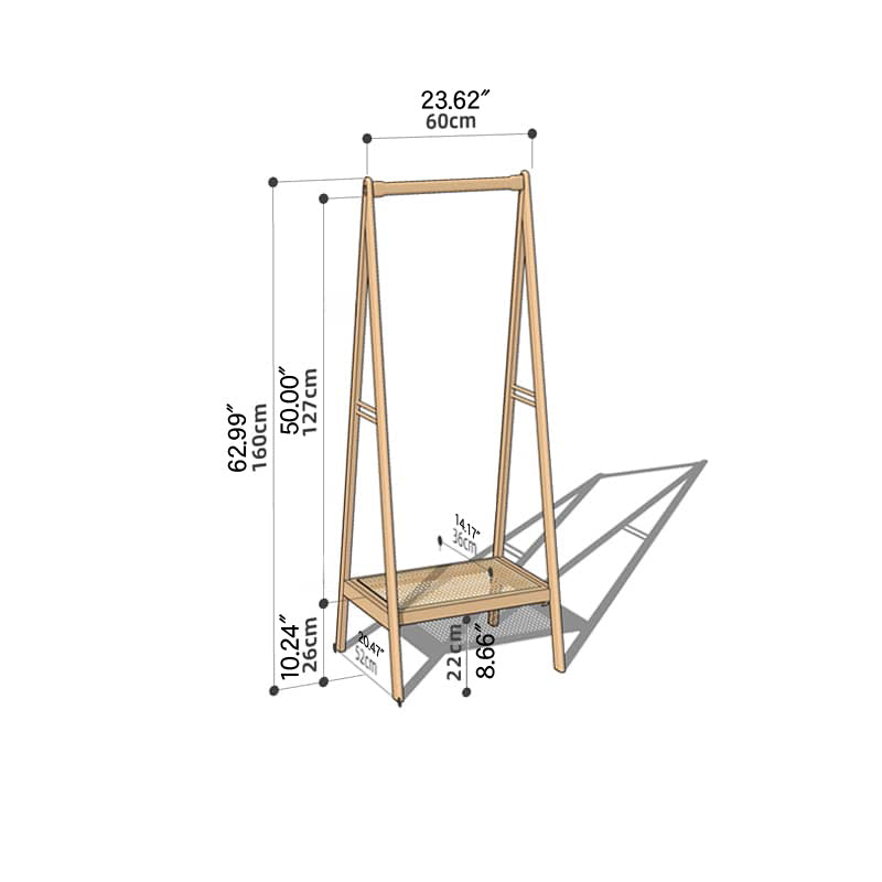 Premium Wooden Coat Hangers - Cherry, Red Oak, Black Walnut with Elegant Rattan Accents hykmq-783