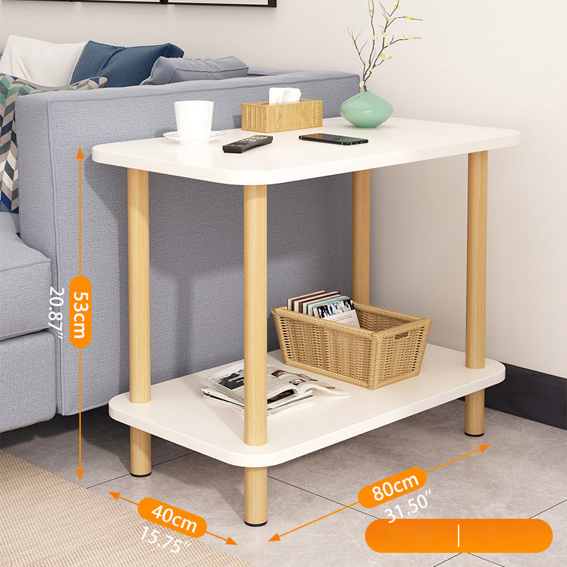 Sleek White Natural Wood Tea Table with Multi-Layer Board Design fxjc-510