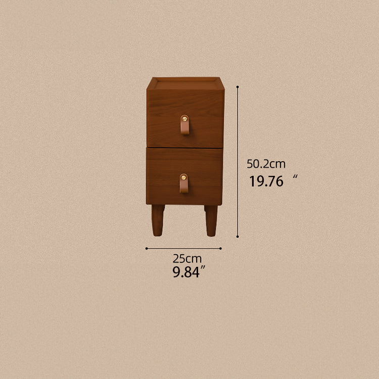 Cherry Wood Nightstand with Glass and Boxwood Accents - Elegant Design for Bedroom Storage fpmxm-2799