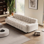 Stylish Multi-Color Sofa: Light Gray, Green, White, Blue with Wood and Faux Lambswool Finish fsmy-449