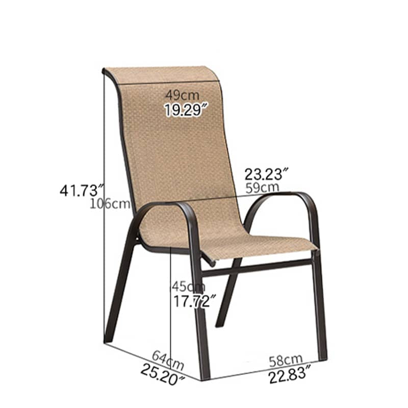 Sleek Modern Chair: Brown Black PVC with Galvanized Steel Frame and PE Rattan Detailing zy-149