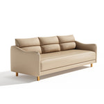 Stylish Techno Fabric Sofa - Available in Orange, Off White, Khaki, Black, Light Gray, and Dark Blue with Wood Accents qm-16