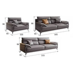 Luxury Gray Sofa with Pine Wood Frame - Cozy Cotton Down & Durable Faux Leather hzh-1365