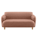 Modern Techno Fabric Sofa Set in Orange, Off-White, Dark Blue, and Green with Elegant Wood Accents qm-1