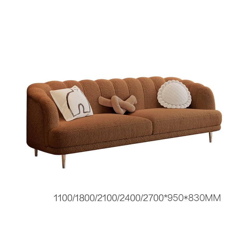 Elegant Solid Wood Sofa in Beige, Gray, and Brown Cotton Fabric - Modern and Comfortable fbby-1401