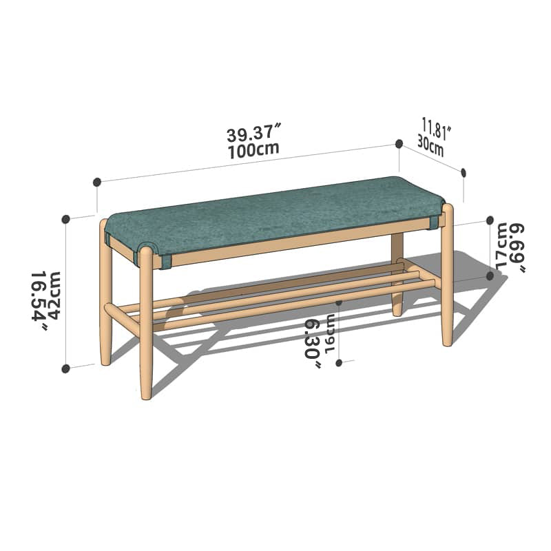 Handcrafted Green Stool in Natural Wood with Cotton Linen Upholstery - Multiple Color Options Available hykmq-744