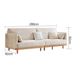 Elegant Beige Corduroy Sofa with Natural Oak and Pine Wood Frame - Luxurious Goose Down Filling hmyf-1274