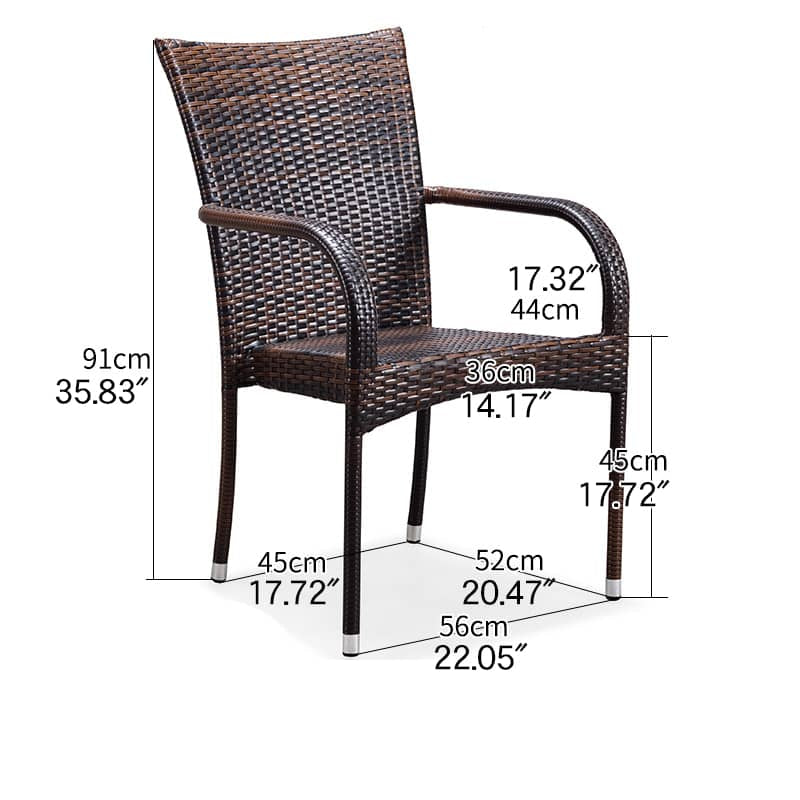 Sleek Modern Chair: Brown Black PVC with Galvanized Steel Frame and PE Rattan Detailing zy-149