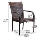 Sleek Modern Chair: Brown Black PVC with Galvanized Steel Frame and PE Rattan Detailing zy-149