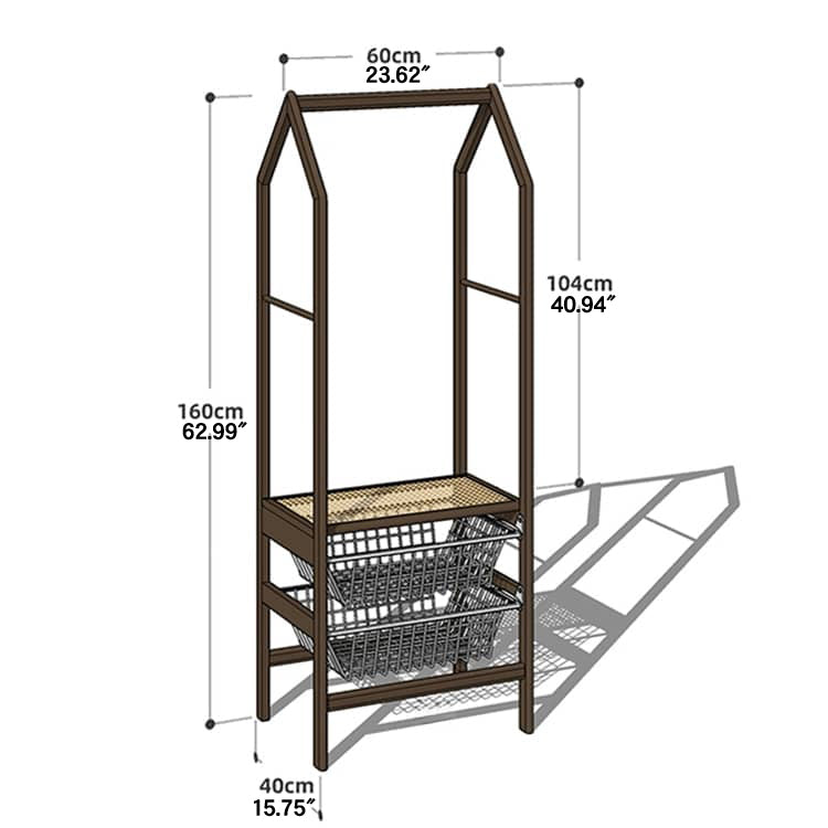 Luxurious Natural Cherry Wood & Metal Coat Hanger with Elegant Rattan and Nylon Options hykmq-765