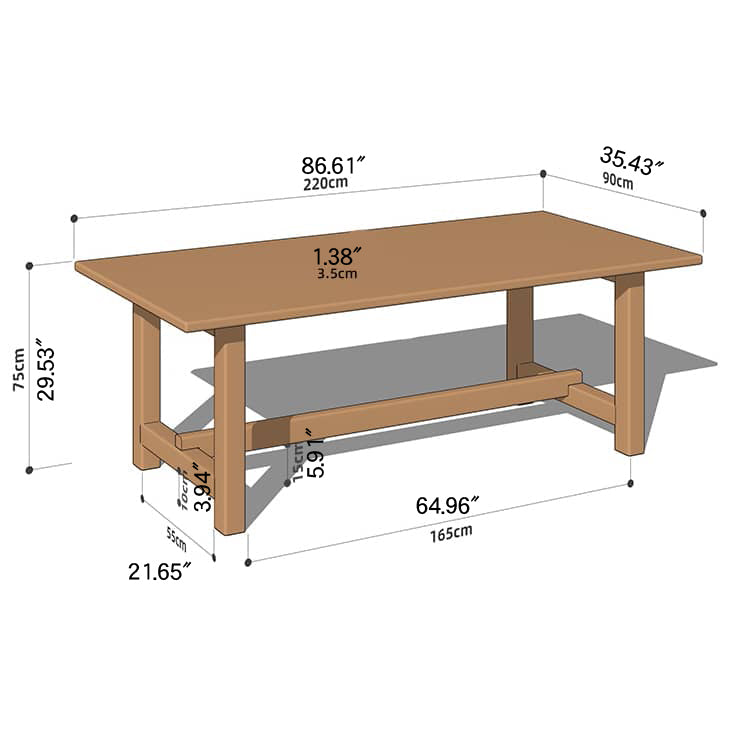 Elegant Natural Cherry Wood Table - Perfect for Sophisticated Interiors hykmq-786