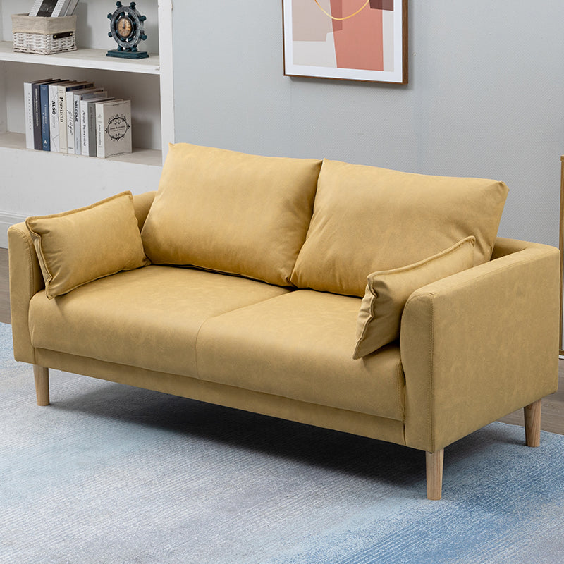 Stylish Multi-Color Techno Fabric Sofa with Wooden Accents – Brighten Your Living Space yr-121