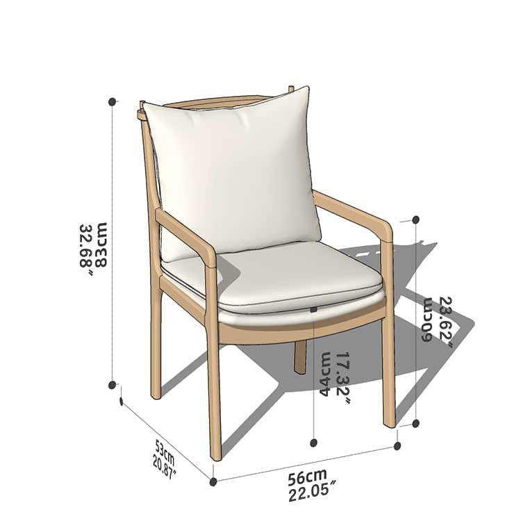 Sleek Mid-Century Modern Chair with Orange, Off-White, and Yellow Leathaire - Natural Oak, Cherry, and Light Brown Wood Finish hykmq-745