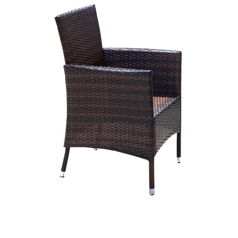 Sleek Modern Chair: Brown Black PVC with Galvanized Steel Frame and PE Rattan Detailing zy-149