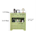 Stylish Pink Solid Wood Cabinet with Tempered Glass Display Shelves hyj-2298