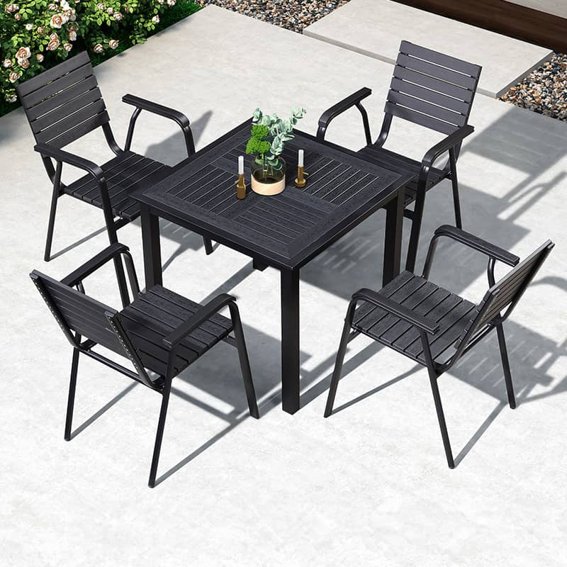 Durable Black WPC Table with Sleek Modern Design for Outdoor and Indoor Use zy-034