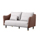 Stylish Dual-Tone Sofa Collection: Dark Blue, Orange, Green & More - Techno Fabric Cotton Blend qm-8