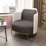 Modern Elegance: Solid Wood Sofa with Cotton Linen and Faux Leather Upholstery fdfh-2211