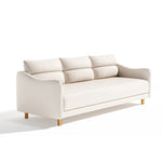 Stylish Techno Fabric Sofa - Available in Orange, Off White, Khaki, Black, Light Gray, and Dark Blue with Wood Accents qm-16