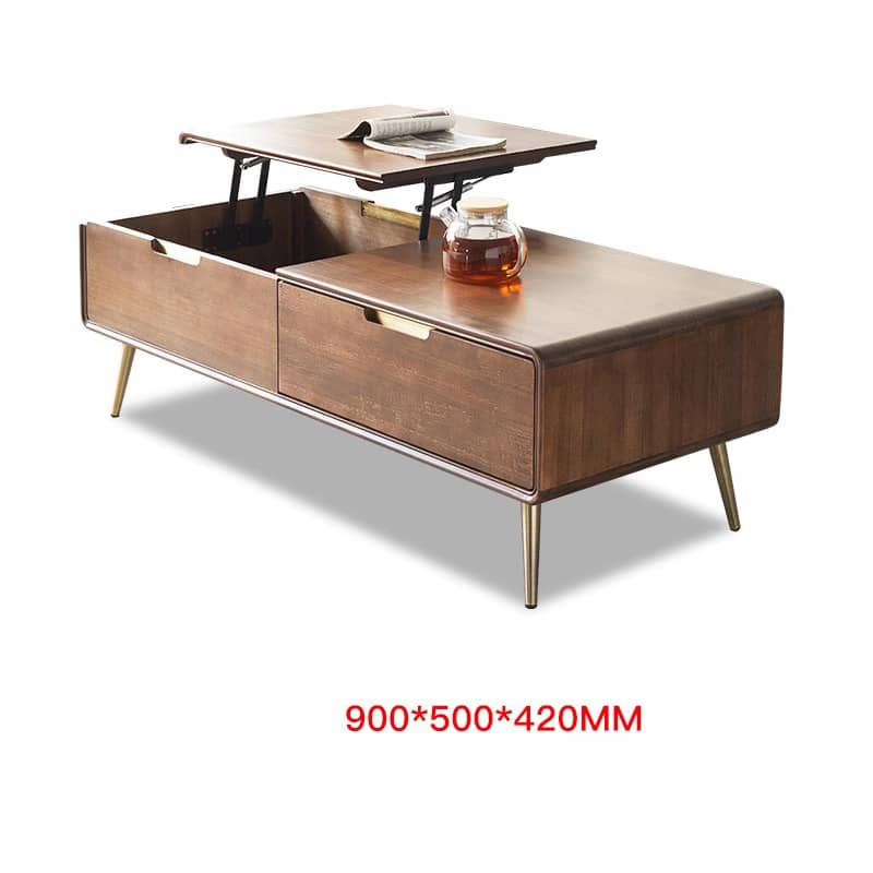 [幅80～130cm]センターテーブル ツゲ ブラウン 収納付き 北欧 木目調 hym-490