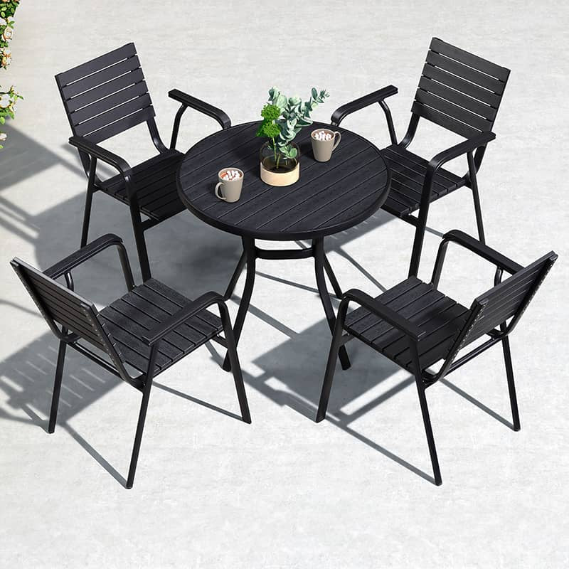 Durable Black WPC Table with Sleek Modern Design for Outdoor and Indoor Use zy-034